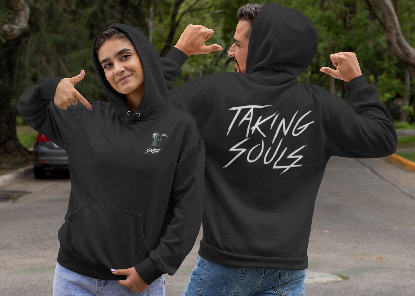 “Taking Souls” Grim Reaper Hoodie (Black/White)